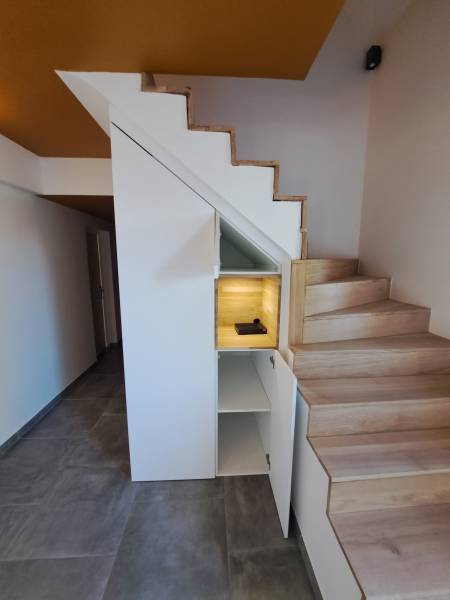 Conception d'un meuble d'entrée dans une maison à Goderville