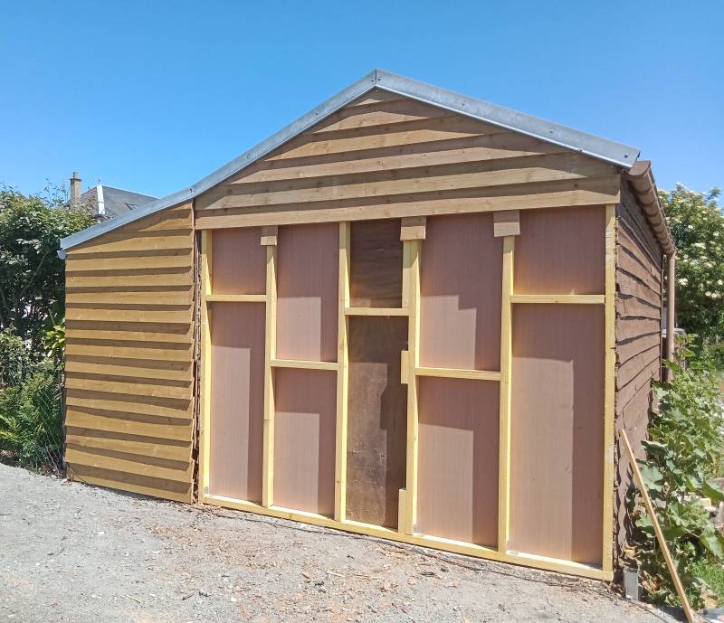 Rénovation d'un pignon de garage 