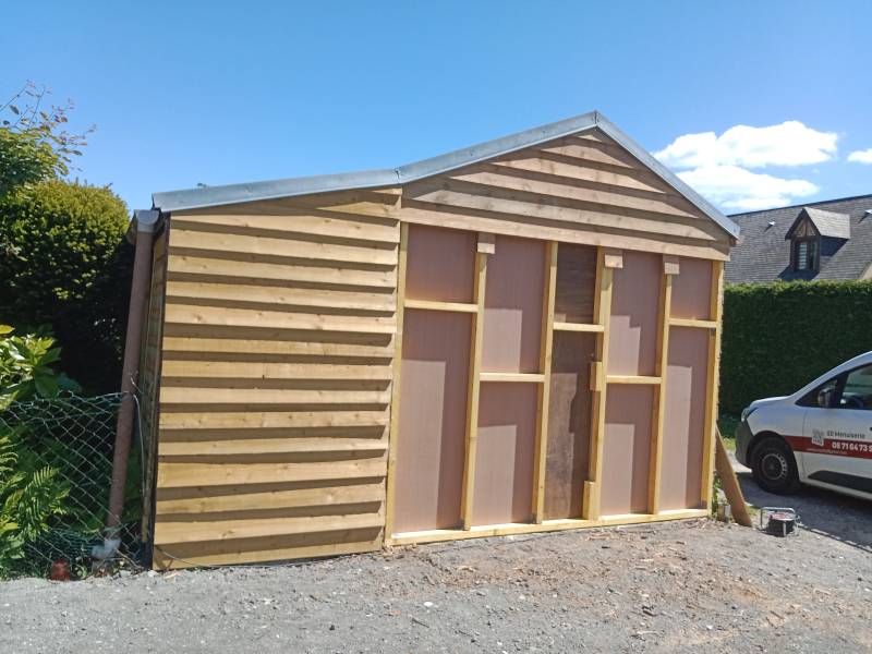 Rénovation d'un pignon de garage 